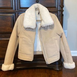 H&M Divided Fur Trim Cropped Jacket